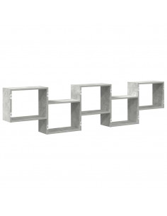 Mensola a Cubo da Parete 5 Scomparti Truciolato Grigio Cemento