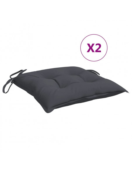 Cuscini per Sedia 2 pz Antracite 40x40x7 cm in Tessuto Oxford