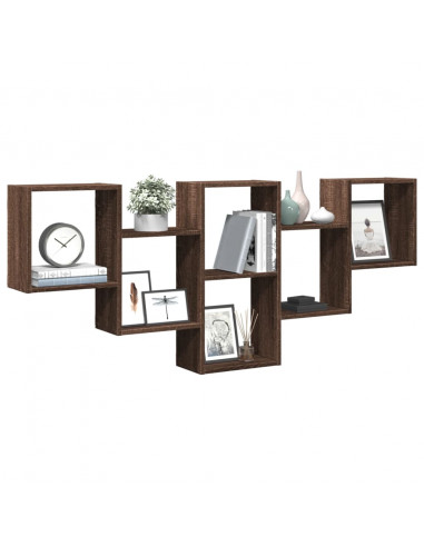 Mensola a Muro Rovere Marrone 159x18x66 cm in Truciolato