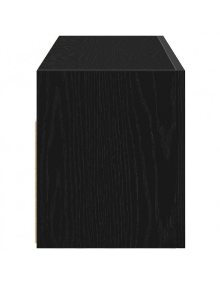 Mobile da Bagno a Parete Nero 80x25x30 cm in Legno Multistrato