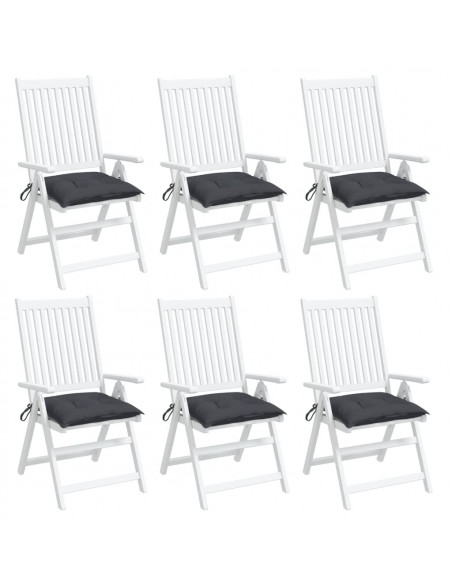 Cuscini per Sedia 6 pz Antracite 40x40x7 cm in Tessuto Oxford