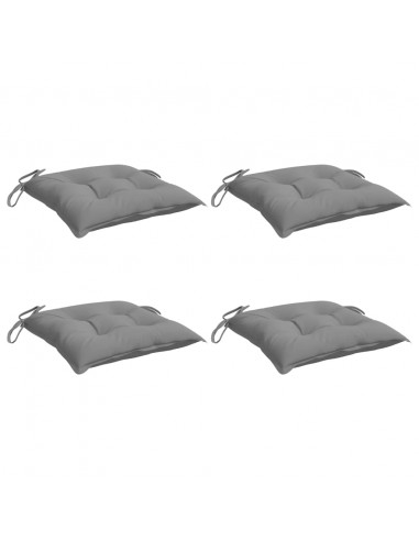 Cuscini per Sedia 4 pz Grigi 40x40x7 cm in Tessuto Oxford