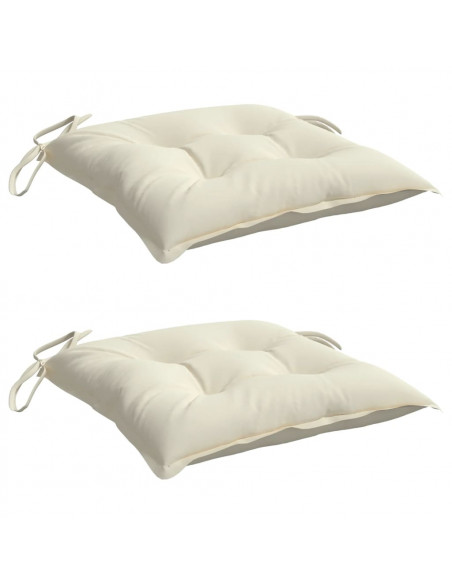 Cuscini per Sedia 2pz Bianco Crema 40x40x7 cm in Tessuto Oxford