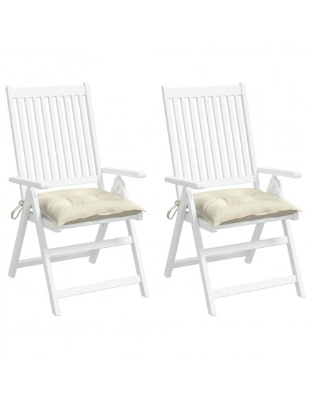 Cuscini per Sedia 2pz Bianco Crema 40x40x7 cm in Tessuto Oxford
