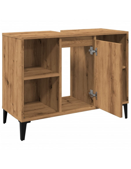 Mobile Lavabo Rovere Artigianale 80x33x60 cm Legno Multistrato