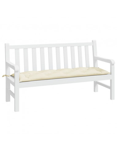 Cuscino per Panca Bianco Crema 150x50x7 cm in Tessuto Oxford