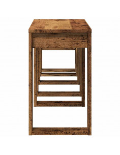 Nido di Tavoli 3 pz Legno Antico in Legno Multistrato