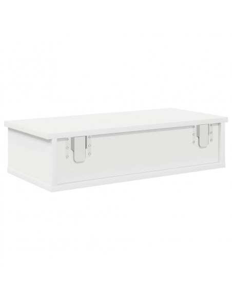 Scaffale a Parete con Cassetti Bianco 60x25x15 cm in Truciolato