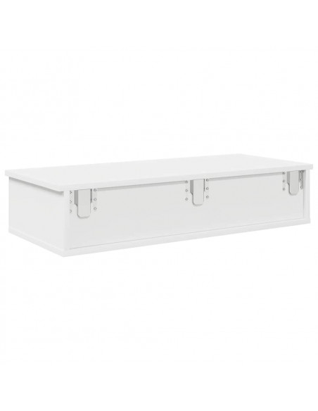Scaffale a Parete con Cassetti Bianco 80x31x17 cm in Truciolato