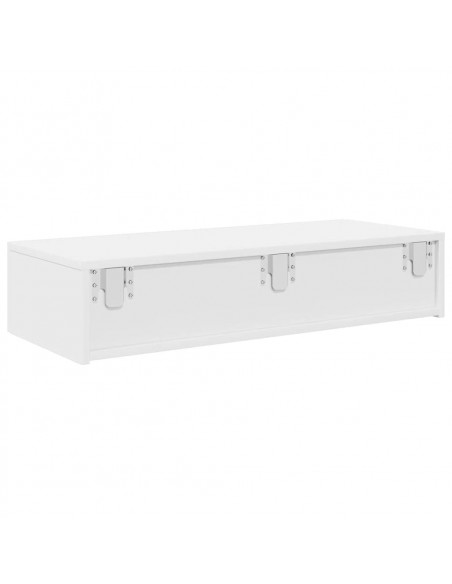 Scaffale a Parete con Cassetti Bianco 80x33x17 cm in Truciolato