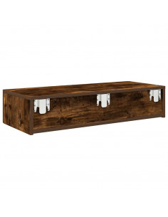 Scaffale a Parete con Cassetti Fumo 80x33x17 cm in Truciolato