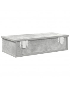 Scaffale a Parete con Cassetti Grigio 60x25x15 cm in Truciolato