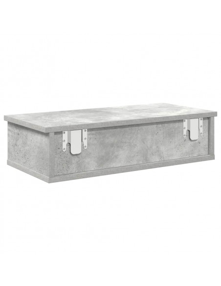 Scaffale a Parete con Cassetti Grigio 60x25x15 cm in Truciolato
