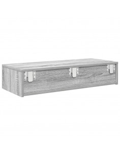 Scaffale a Parete con Cassetti Grigio 80x33x17 cm in Truciolato