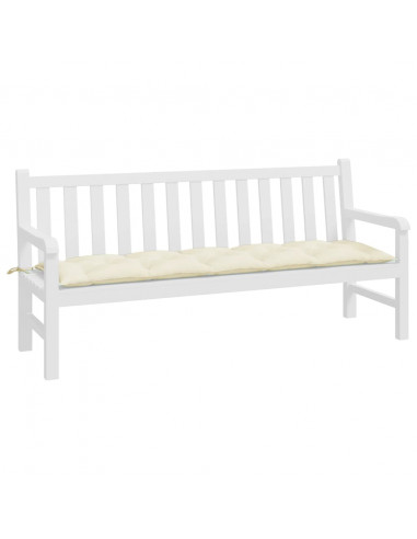 Cuscino per Panca Bianco Crema 180x50x7 cm in Tessuto Oxford