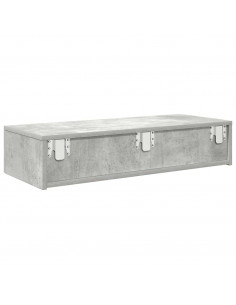 Scaffale a Parete con Cassetti Grigio 80x33x17 cm in Truciolato