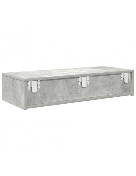 Scaffale a Parete con Cassetti Grigio 80x33x17 cm in Truciolato