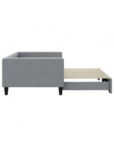 Divano Letto con Letto Estraibile Grigio Chiaro 100x200 Tessuto