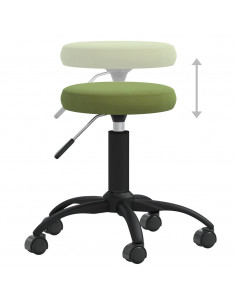 Sedia da Ufficio Girevole Verde Chiaro in Velluto