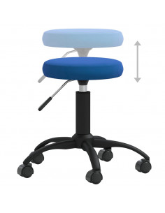 Sedia Girevole da Ufficio Blu in Velluto