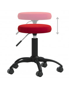 Sedia Girevole da Ufficio Rosso Vino in Velluto