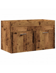 Set Mobili da Bagno 2 pz Legno Antico in Legno Multistrato