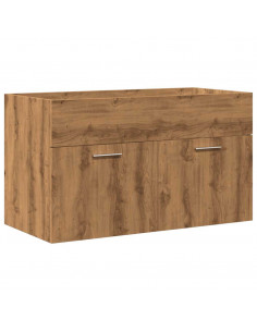 Set Mobili da Bagno 2 pz Rovere Artigianale Legno Multistrato