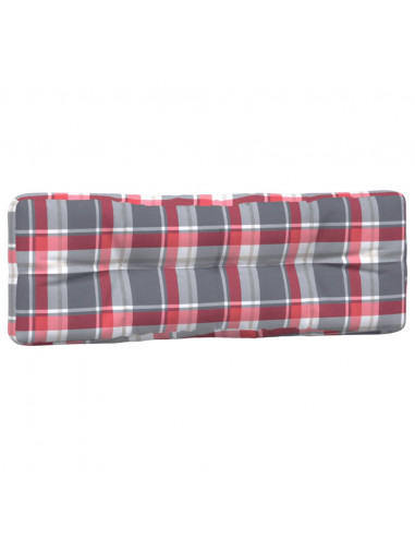 Cuscini per Pallet 5 pz Rossi a Quadri in Tessuto