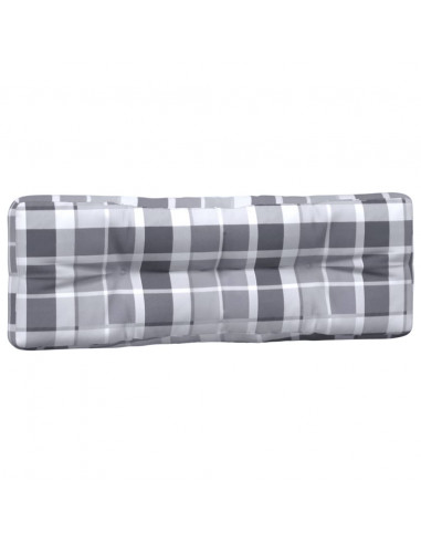 Cuscini per Pallet 5 pz Grigi a Quadri in Tessuto