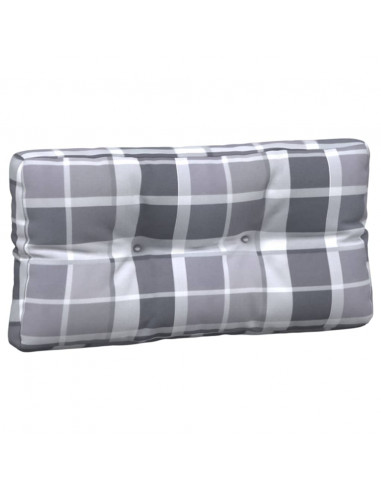 Cuscini per Pallet 5 pz Grigi a Quadri in Tessuto