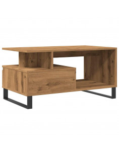 Tavolino Salotto Rovere Artigianale 90x49x45 cm Multistrato