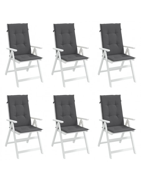 Cuscini per Sedie 6 pz Antracite 120x50x3 cm in Tessuto