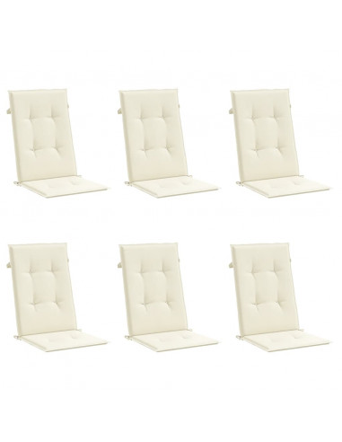 Cuscini per Sedie 6 pz Crema 120x50x3 cm in Tessuto