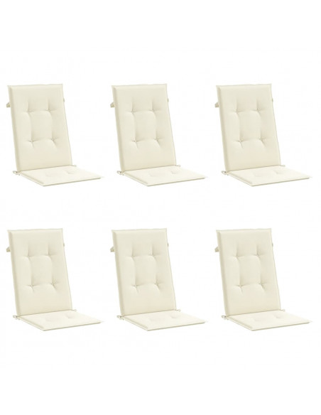 Cuscini per Sedie 6 pz Crema 120x50x3 cm in Tessuto
