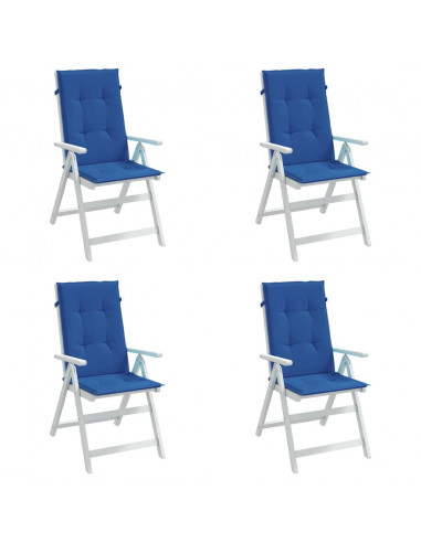 Cuscini per Sedie 4 pz Blu Reale 120x50x3 cm in Tessuto