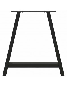 vidXL Gambe Tavolo Pranzo a Forma di A 2 pz Nero 80x(72-73) cm Acciaio