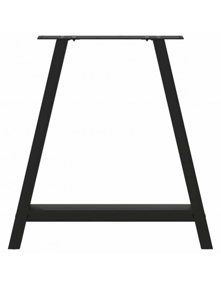 vidXL Gambe Tavolo Pranzo a Forma di A 2 pz Nero 80x(72-73) cm Acciaio