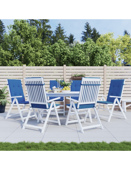 Cuscini per Sedie 6 pz Blu Reale 120x50x3 cm in Tessuto