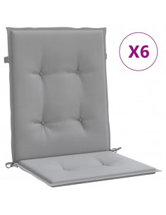 Cuscini per Sedia 6 pz Grigi in Tessuto Oxford 2