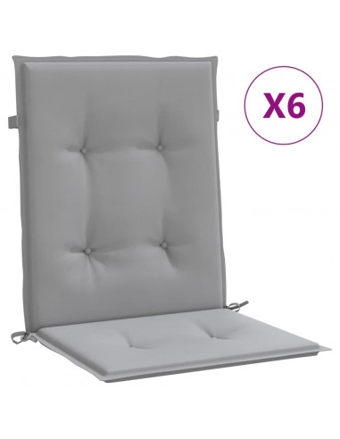 Cuscini per Sedia 6 pz Grigi in Tessuto Oxford