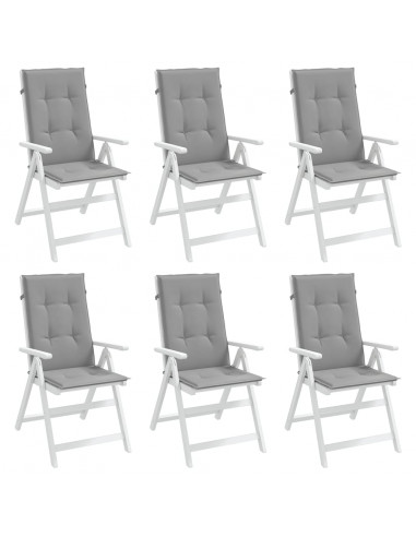 Cuscini per Sedie 6 pz Grigi 120x50x3 cm in Tessuto