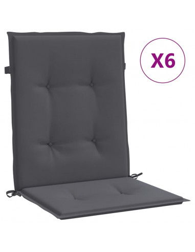 Cuscini per Sedia 6 pz Antracite Tessuto Oxford