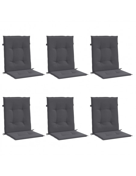 Cuscini per Sedia 6 pz Antracite Tessuto Oxford