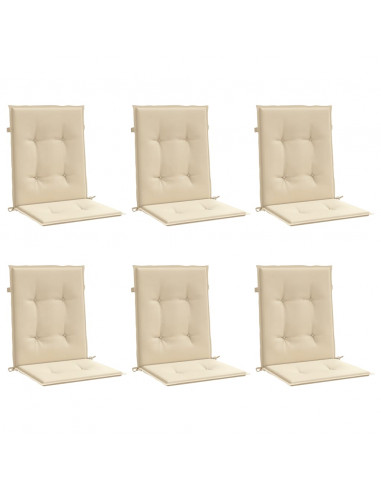 Cuscini per Sedia 6 pz Beige 100x50x3 cm in Tessuto Oxford