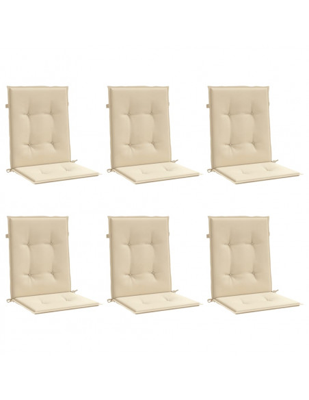 Cuscini per Sedia 6 pz Beige 100x50x3 cm in Tessuto Oxford