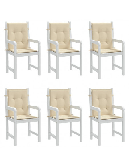 Cuscini per Sedia 6 pz Beige 100x50x3 cm in Tessuto Oxford