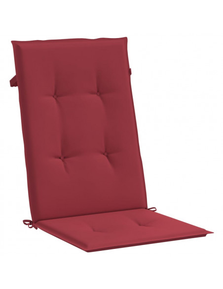 Cuscini per Sedie 4 pz Rosso Vino 120x50x3 cm in Tessuto