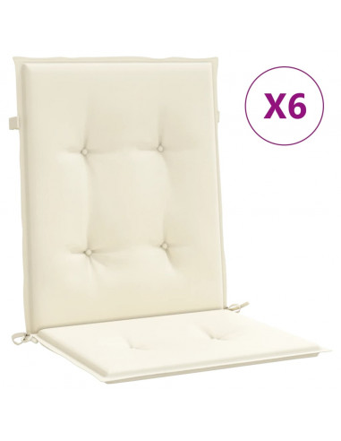 Cuscini per Sedia 6 pz Crema 100x50x3 cm in Tessuto Oxford