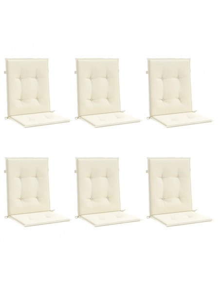 Cuscini per Sedia 6 pz Crema 100x50x3 cm in Tessuto Oxford