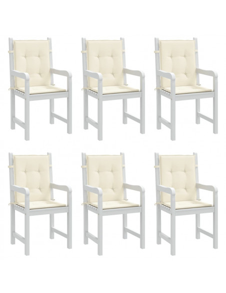 Cuscini per Sedia 6 pz Crema 100x50x3 cm in Tessuto Oxford
